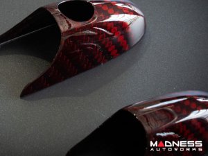 FIAT 500 Exterior Door Handle Kit - Carbon Fiber - Red Candy